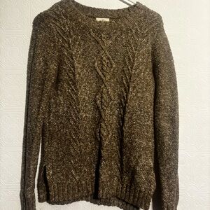 Men's Brown Cable Knit Sweater